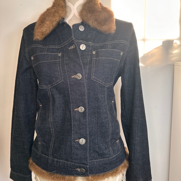 Amazing 70s Y2K vintage penny lane denim jacket with detachable trim - Picture 10 of 12
